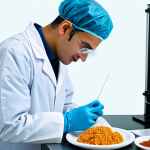 **

"A food safety expert in a clean laboratory, examining a food sample, fully clothed, appropriate attire, safe for work, perfect anatomy, natural proportions, professional setting, well-lit, family-friendly."

**