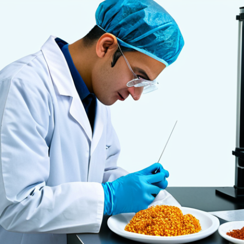 **

"A food safety expert in a clean laboratory, examining a food sample, fully clothed, appropriate attire, safe for work, perfect anatomy, natural proportions, professional setting, well-lit, family-friendly."

**