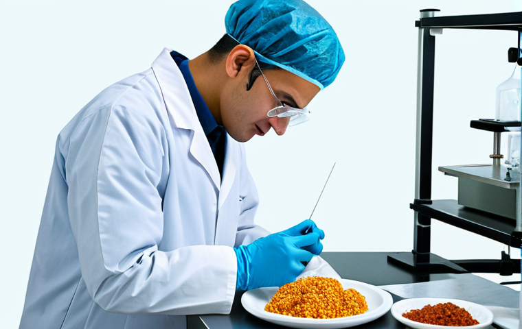 **

"A food safety expert in a clean laboratory, examining a food sample, fully clothed, appropriate attire, safe for work, perfect anatomy, natural proportions, professional setting, well-lit, family-friendly."

**